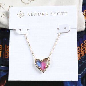 Kendra Scott Ari Heart Necklace Watercolor Gold